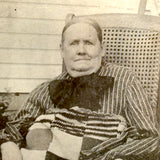 Wicker Wheelchair, Big Bow, Folky Afgan, In the Garden, Wonderful Antique RPPC Portrait