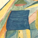 Fantastically Colorful 19th C. American Tall Ship Watercolor in Period Frame