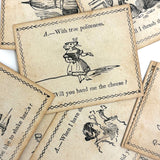Very Scarce Early (c. 1860s) McLaughlin Brothers Comical Conversation Cards, Food For Fun!