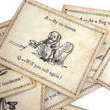 Very Scarce Early (c. 1860s) McLaughlin Brothers Comical Conversation Cards, Food For Fun!
