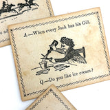 Very Scarce Early (c. 1860s) McLaughlin Brothers Comical Conversation Cards, Food For Fun!
