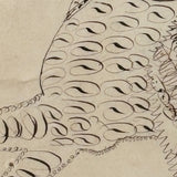 Very Exuberant Markmaking! Mid 19th Century Penwork Woman in Hat on Horse in Period Frame