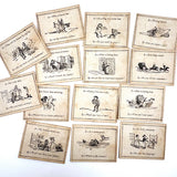 Very Scarce Early (c. 1860s) McLaughlin Brothers Comical Conversation Cards, Food For Fun!