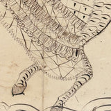 Very Exuberant Markmaking! Mid 19th Century Penwork Woman in Hat on Horse in Period Frame