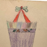 Gate with Tree Like Pediment, Ornament on Reverse, Henry Hinkel Crayon Drawing, 1913, Lancaster, NY