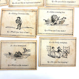 Very Scarce Early (c. 1860s) McLaughlin Brothers Comical Conversation Cards, Food For Fun!