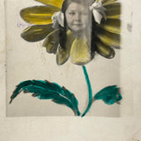 SOLD Flower Face, Unusual and New Favorite Ever Hand-colored Real Photo Postcard, c. 1910
