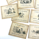Very Scarce Early (c. 1860s) McLaughlin Brothers Comical Conversation Cards, Food For Fun!