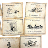 Very Scarce Early (c. 1860s) McLaughlin Brothers Comical Conversation Cards, Food For Fun!