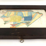 Fantastically Colorful 19th C. American Tall Ship Watercolor in Period Frame