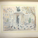 Charming Pair of 1959-1964 European Travel Sketchbooks Loaded with Mounted Colored Pencil Drawings