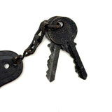 Tower Doors to Roof, Mysterious Old Handmade Copper Key Fob with Blackened Yale Keys