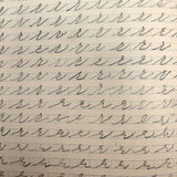 Me, Me, Me, On and On and On, Mabel's 1883 Single Letter and Short Word Penmanship Notebook