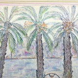 Charming Pair of 1959-1964 European Travel Sketchbooks Loaded with Mounted Colored Pencil Drawings