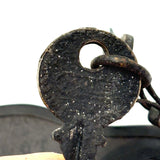 Tower Doors to Roof, Mysterious Old Handmade Copper Key Fob with Blackened Yale Keys