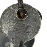 Tower Doors to Roof, Mysterious Old Handmade Copper Key Fob with Blackened Yale Keys