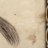 Very Exuberant Markmaking! Mid 19th Century Penwork Woman in Hat on Horse in Period Frame