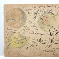 Spheres, with Mill House on Reverse, Henry Hinkel Graphite, 1913 Crayon and Ink Drawing with Writing All Over