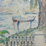 Charming Pair of 1959-1964 European Travel Sketchbooks Loaded with Mounted Colored Pencil Drawings