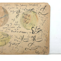 Spheres, with Mill House on Reverse, Henry Hinkel Graphite, 1913 Crayon and Ink Drawing with Writing All Over
