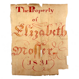 1831 Pennsylvania Frakur Bookplate, Property of Elizabeth Moller