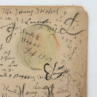 Spheres, with Mill House on Reverse, Henry Hinkel Graphite, 1913 Crayon and Ink Drawing with Writing All Over