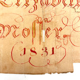 1831 Pennsylvania Frakur Bookplate, Property of Elizabeth Moller