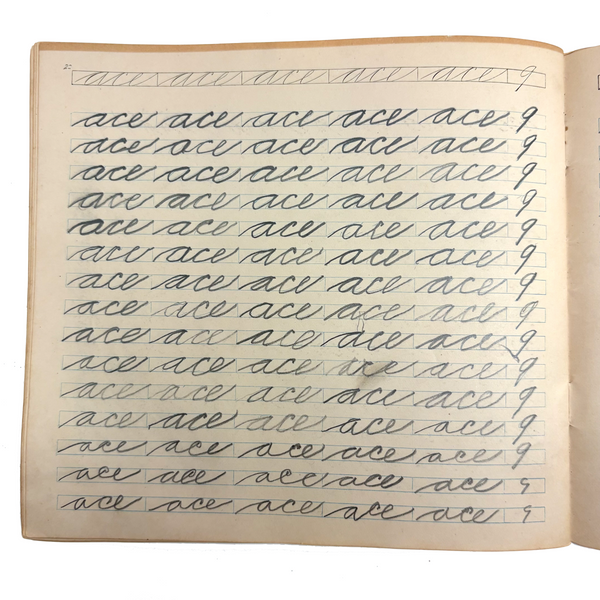 Me, Me, Me, On and On and On, Mabel's 1883 Single Letter and Short Word Penmanship Notebook