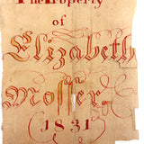 1831 Pennsylvania Frakur Bookplate, Property of Elizabeth Moller