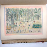 Charming Pair of 1959-1964 European Travel Sketchbooks Loaded with Mounted Colored Pencil Drawings