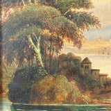 c. Mid 19th Century Hudson River School Oil on Canvas Landscape Fragment, Framed as Found
