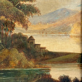 c. Mid 19th Century Hudson River School Oil on Canvas Landscape Fragment, Framed as Found