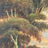 c. Mid 19th Century Hudson River School Oil on Canvas Landscape Fragment, Framed as Found