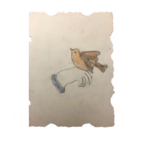 Bird In (On) Hand, Old Handmade Valentine with Poem from Beulah