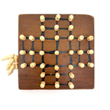 Sweet Small Hand-painted Folk Art Solitaire Jumping Game Board