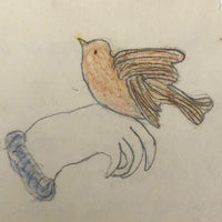 Bird In (On) Hand, Old Handmade Valentine with Poem from Beulah