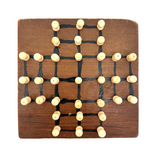 Sweet Small Hand-painted Folk Art Solitaire Jumping Game Board