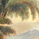 c. Mid 19th Century Hudson River School Oil on Canvas Landscape Fragment, Framed as Found