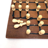 Sweet Small Hand-painted Folk Art Solitaire Jumping Game Board