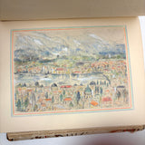 Charming Pair of 1959-1964 European Travel Sketchbooks Loaded with Mounted Colored Pencil Drawings