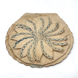 Early Folded Paper Valentine with Ink and Watercolor Torch and Quiver of Arrows