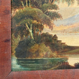 c. Mid 19th Century Hudson River School Oil on Canvas Landscape Fragment, Framed as Found