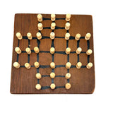 Sweet Small Hand-painted Folk Art Solitaire Jumping Game Board