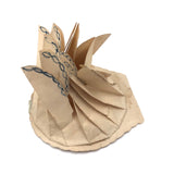 Early Folded Paper Valentine with Ink and Watercolor Torch and Quiver of Arrows