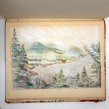 Charming Pair of 1959-1964 European Travel Sketchbooks Loaded with Mounted Colored Pencil Drawings