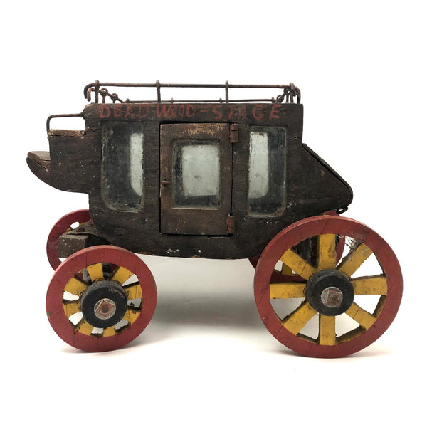 Marvelous Early 20th C Scratch Made Folk Art Historic Deadwood Stage Coach