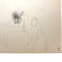 More Excellent Very Naive Kid's Drawings: Elephant, Rider, Explosion; Guns on Reverse