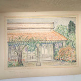 Charming Pair of 1959-1964 European Travel Sketchbooks Loaded with Mounted Colored Pencil Drawings