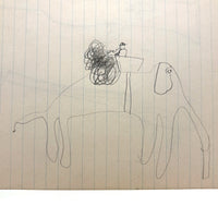 More Excellent Very Naive Kid's Drawings: Elephant, Rider, Explosion; Guns on Reverse