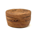 Antique Makah NW Coast Native Cedar Bark Basket with Birds and Boats (One Area of Damage)